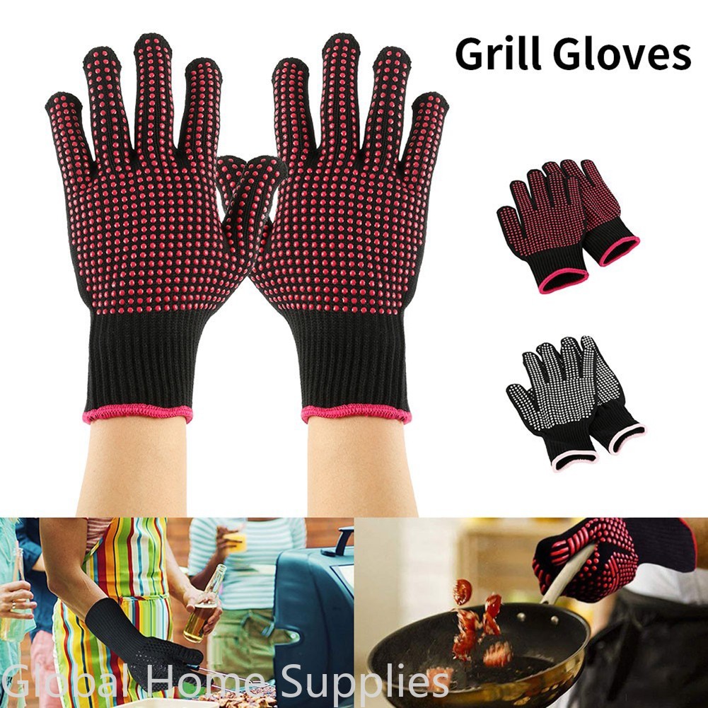 Oven Mitt Silicone - Gants Anti-brûlure pour Barbecue, four à