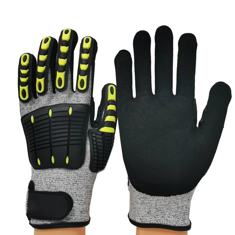 Work Glove Impact - Gants anti-vibrations avec rembourrage SBR, protection