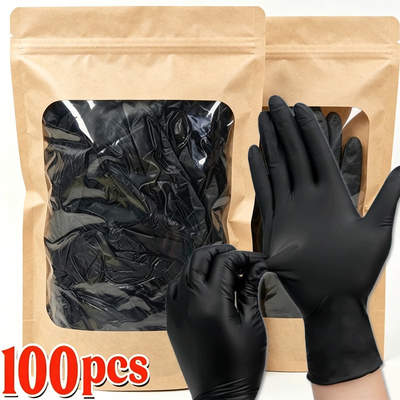 Latex Disposable Glove - Gants noirs jetables sans latex, en