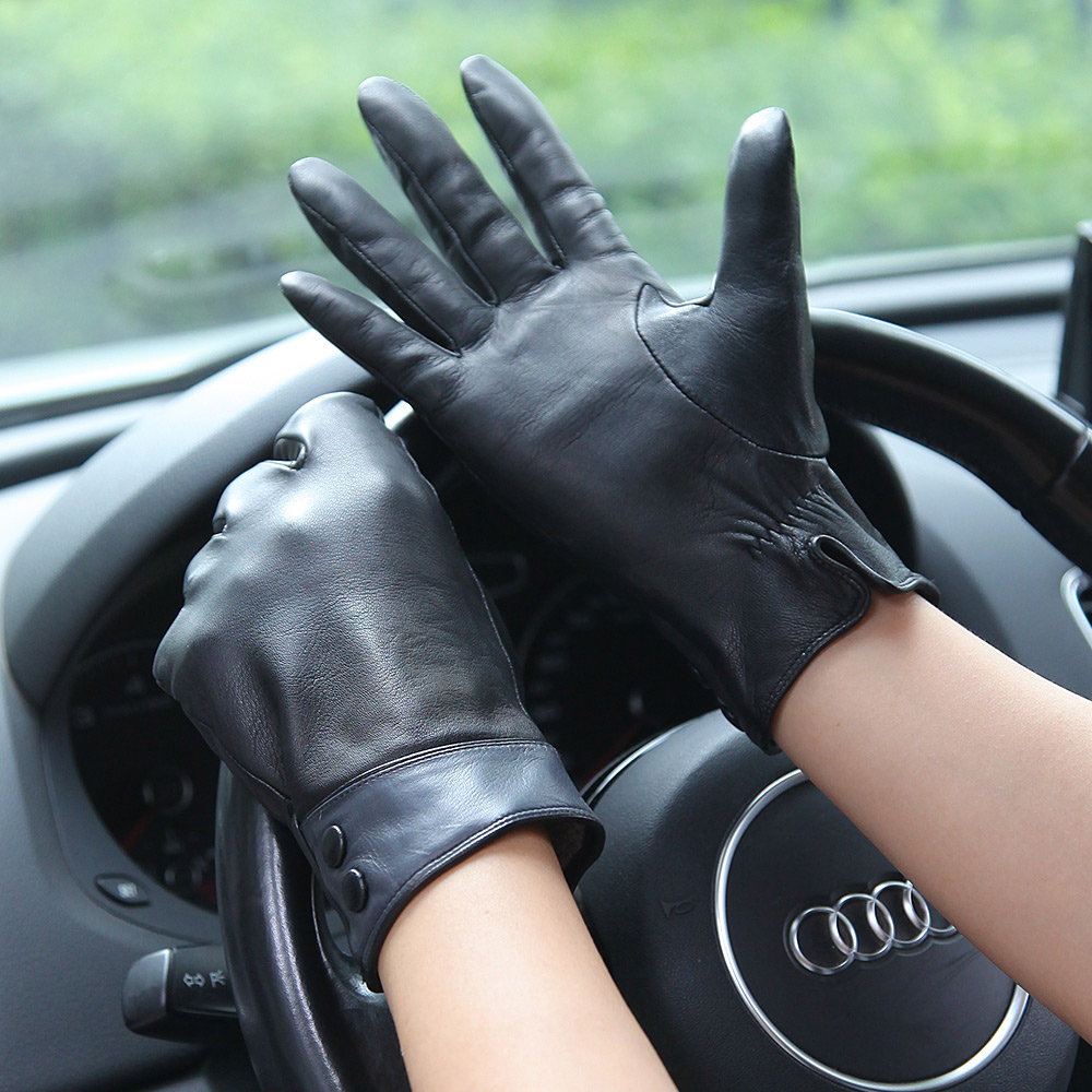Gants en cuir véritable noir p - Wool Glove Lined avis et prix