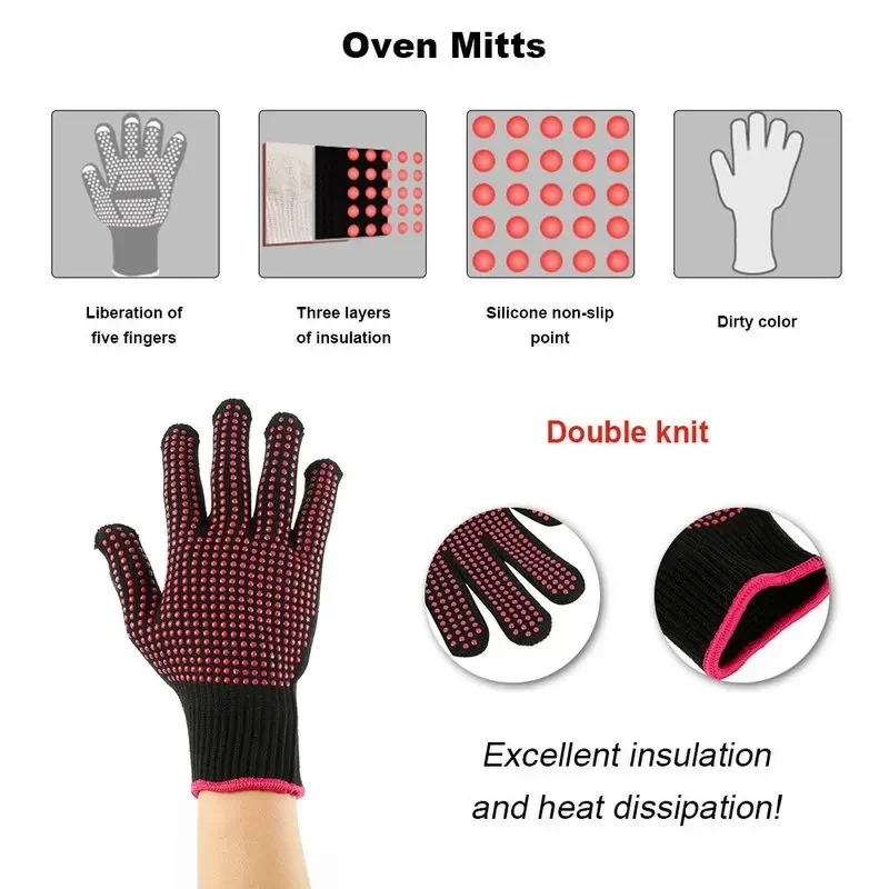 1 paire de gants de barbecue a - Oven Mitt Silicone avis et prix