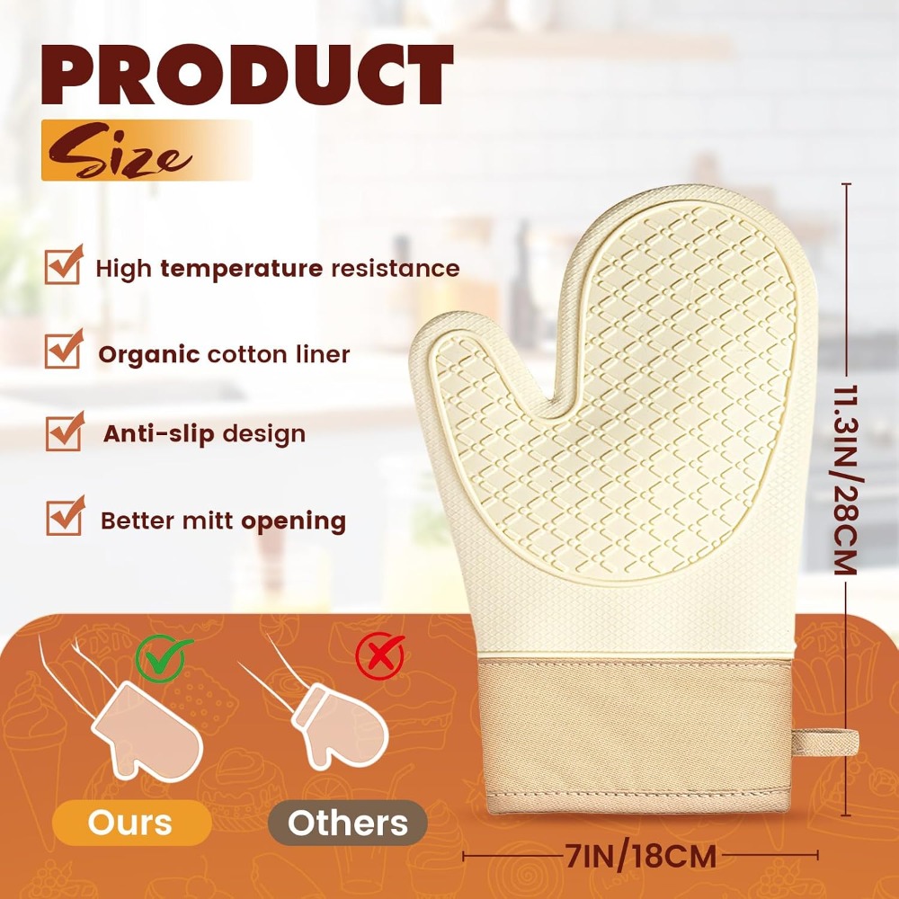 Ensemble de 2 gants de cuisine - Oven Mitt Silicone avis et prix