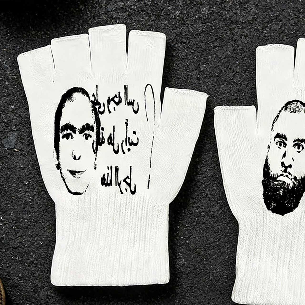 Gants sans doigts imprimés rét - Fingerless Glove Knit avis et prix