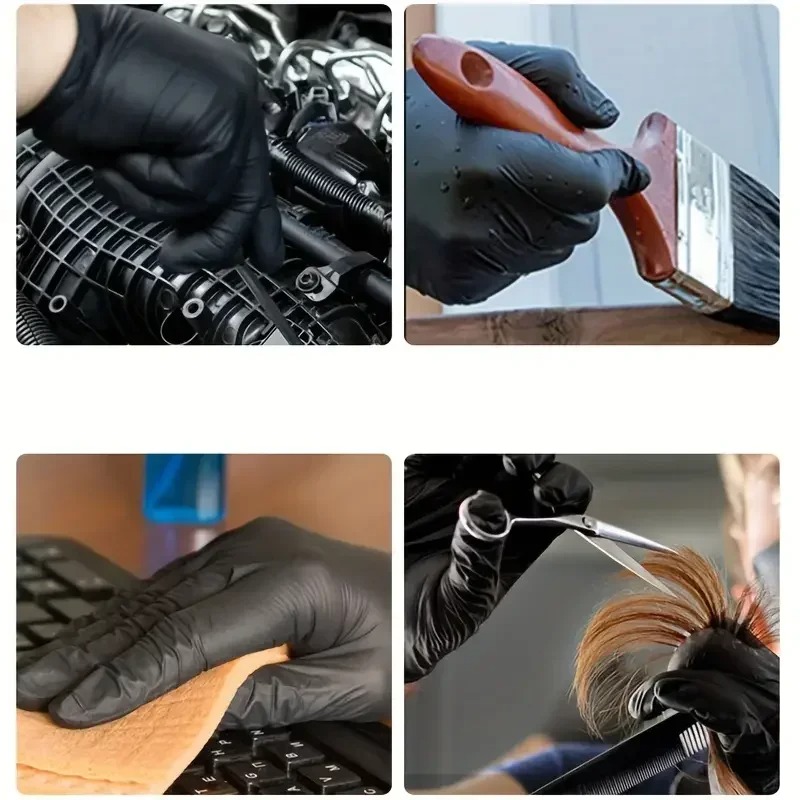 Gants noirs jetables sans late - Latex Disposable Glove avis et prix